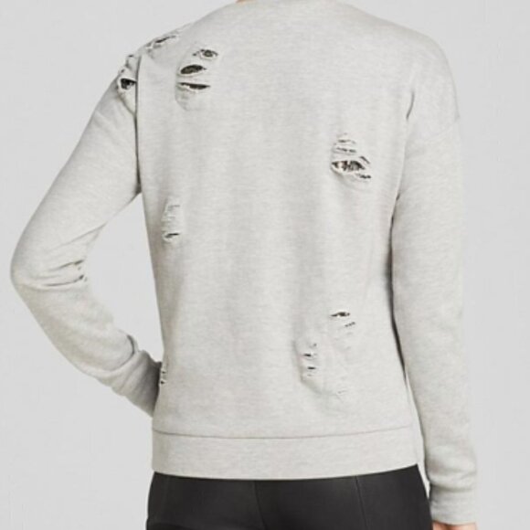 GENERATION LOVE Tyrion Ripped Chainmail Sweatshirt in Gray sz M - Picture 2 of 6